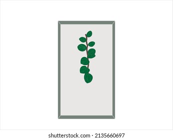 Green leaf with frame. Desain vector