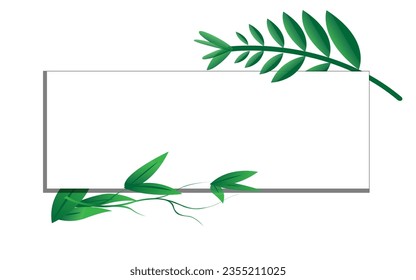 Green leaf frame vector design illustration