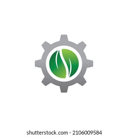 Elemento de diseño del logotipo del icono de la hoja verde