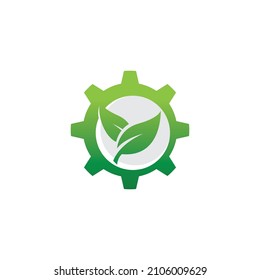 Elemento de diseño del logotipo del icono de la hoja verde