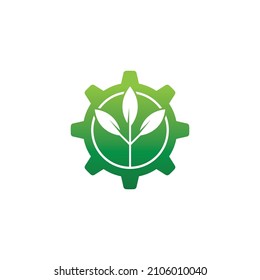 Elemento de diseño del logotipo del icono de la hoja verde