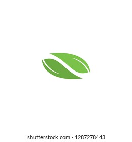 Green Leaf Geometric Logo Icon, Leaf Logo Design Vector