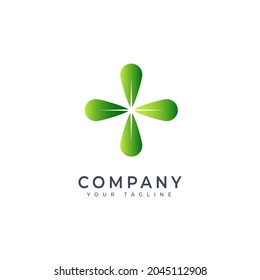 logotipo de color de gradiente de hoja verde