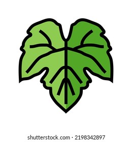 vector de icono de color de uva de hoja verde. signo de uva de hoja verde. ilustración de símbolo aislado