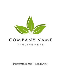Green Leaf Grow Growth Logo Design Inspiration
