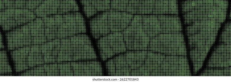 Green leaf halftone texture background. Modern nature overlay print. Vector grain pattern.