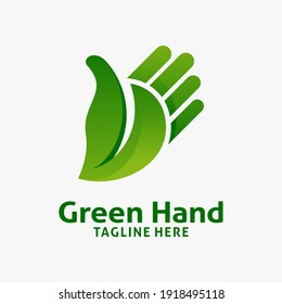 Diseño del logotipo de la mano verde