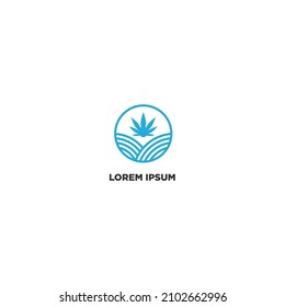 Green leaf healthy labs logo design template - vector. blue design logo cbd