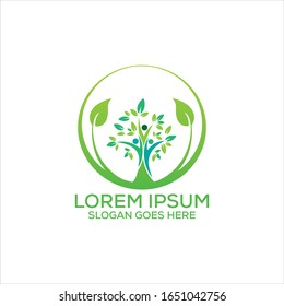 Plantilla de diseño de logotipo saludable para hoja verde vectorial