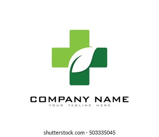 Green Leaf Healthy Logo Design Template