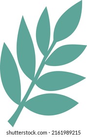 The green leaf is highlighted on a white background. Vector leaf in cartoon style.Vector illustration for greetings, weddings, flower design.