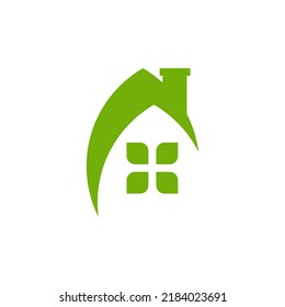 Logo De Green Leaf House En Fondo Blanco.