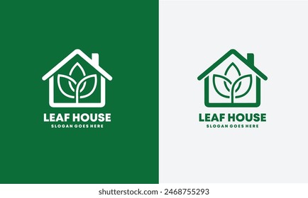 Ilustración vectorial de diseño de Plantilla de logotipo de Green Leaf House