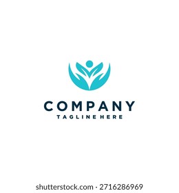 Green Leaf Human Figure Wellness Logo