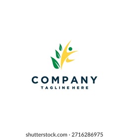 Green Leaf menschliche Figur Wellness-Logo