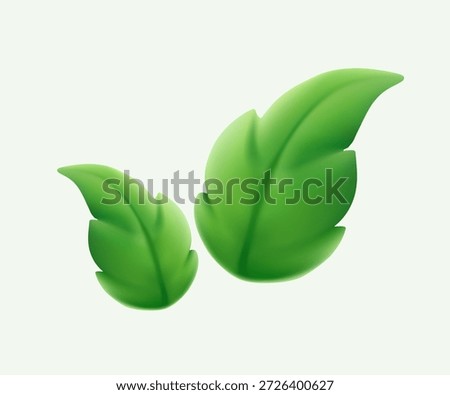 Green leaf icon in 3D style, on white background. Leaf icon set vector illustration. nature icon, leaf vector illustration. Leaves of trees and plants, eco friendly and bio logo,vegan