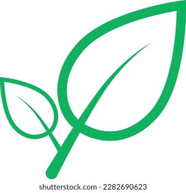 Green leaf icon branching i, eco-friendly energy logo, happy world earth day