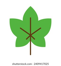 grünes Blattsymbol, Cartoon, Vektorgrafik für Webdesign einzeln auf weißem Hintergrund