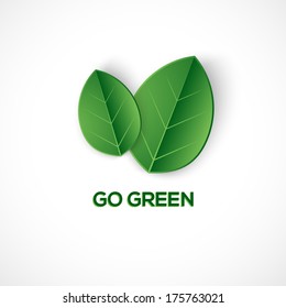 Green leaf icon concept