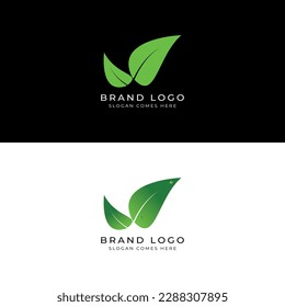 Ilustraciones vectoriales de la hoja verde, Ilustración vectorial de la hoja verde del icono Eco aislada, Diseño vectorial del logotipo de la hoja verde abstracta.Diseño del logotipo de la hoja natural colorida. 