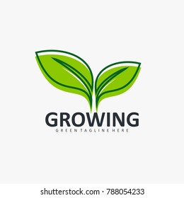 green leaf icon design