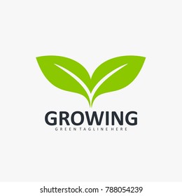 green leaf icon design