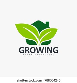 green leaf icon design