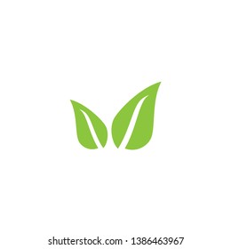 green leaf icon design concept