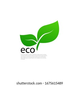 Diseño de iconos de la hoja verde. Concepto de símbolo ecológico aislado en fondo blanco. Ilustración del vector