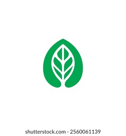 Green leaf icon design. Organic Logo Vector
