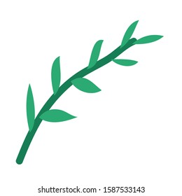 green leaf icon design, Plant floral garden nature decoration ornament and season theme Vector illustration