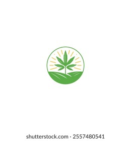 green leaf icon design vector logo