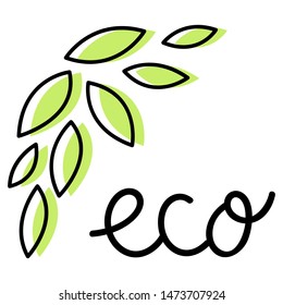 Green Leaf Icon. Eco logo, Vector Illustrations.