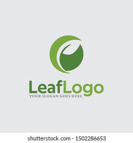 Green leaf icon eco logo vector design minimalist template element. Design Garden, Plant, Nature and Ecology vector logo.