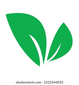 Ícone de folha verde, bio do logotipo ecológico, e