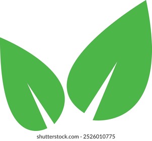 Ícone de folha verde, bio do logotipo ecológico, e