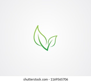 Green leaf icon. eco symbol vector illustration