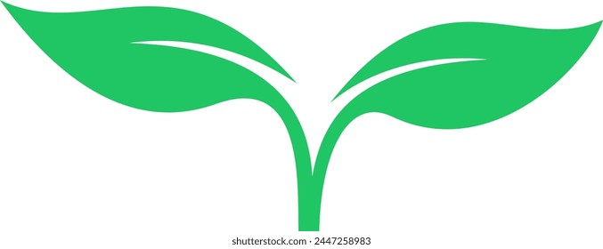 Green leaf icon as an environmental protection concept
