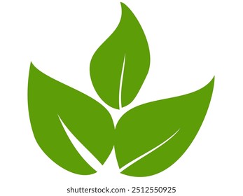 Green leaf icon in flat style, on white background. leaf icon set. nature icon, leaf vector illustration.