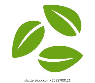 Ícone de folha verde em estilo plano, sobre fundo branco. ícone de folha definido. ícone natureza, ilustração de vetor folha.