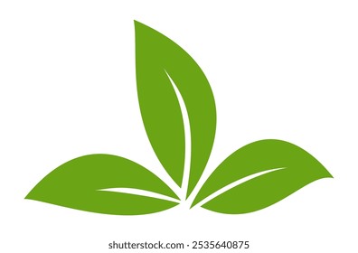 Icono de hoja verde en estilo plano, sobre fondo blanco. conjunto de iconos de hoja. icono de la naturaleza, Ilustración vectorial de la hoja.