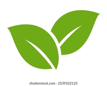 Icono de hoja verde en estilo plano, sobre fondo blanco. conjunto de iconos de hoja. icono de la naturaleza, Ilustración vectorial de la hoja.