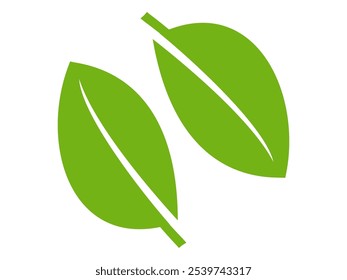 Icono de hoja verde en estilo plano, sobre fondo blanco. conjunto de iconos de hoja. icono de la naturaleza, Ilustración vectorial de la hoja.