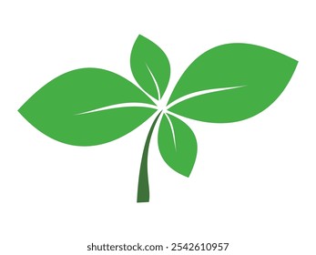 Icono de hoja verde en estilo plano, sobre fondo blanco. conjunto de iconos de hoja. icono de la naturaleza, Ilustración vectorial de la hoja.