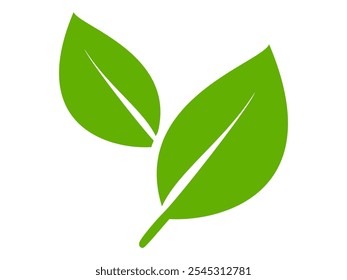 Grünes Blattsymbol im flachen Stil auf weißem Hintergrund. Blatt-Symbolsatz. Natursymbol, Blatt-Vektorgrafik.