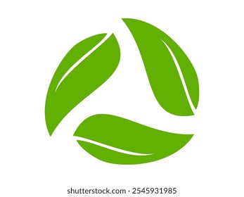 Icono de hoja verde en estilo plano, sobre fondo blanco. conjunto de iconos de hoja. icono de la naturaleza, Ilustración vectorial de la hoja.