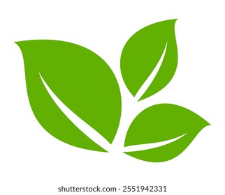 Ícone de folha verde em estilo plano, sobre fundo branco. ícone de folha definido. ícone natureza, ilustração de vetor folha.