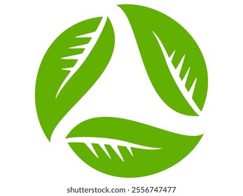 Green leaf icon in flat style, on white background. leaf icon set. nature icon, leaf vector illustration.