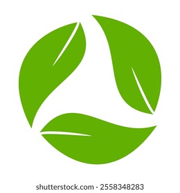 Green leaf icon in flat style, on white background. leaf icon set. nature icon, leaf vector illustration.