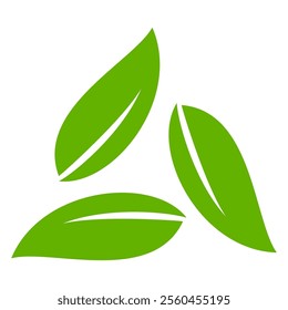 Green leaf icon in flat style, on white background. leaf icon set. nature icon, leaf vector illustration.